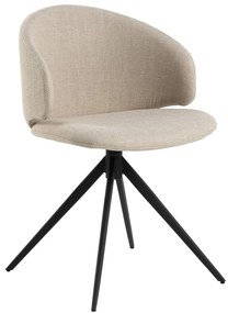 Scaun de sufragerie bej cu cotiere tapițat Ella – Actona