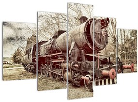 Tablou cu locomotivă istorică (150x105 cm)