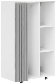 HOMCOM Dulap penderie dressing mobil 4 role cu bară pentru haine și rafturi deschise, alb | Aosom Romania