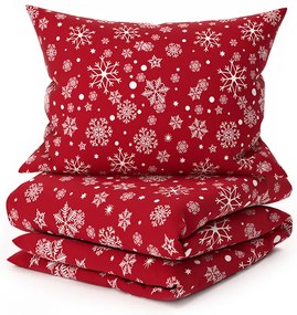 Lenjerie de pat din microfibra flanel SNOWFALL rosie Dimensiune lenjerie de pat: 2 buc 70 x 90 cm | 200 x 220 cm