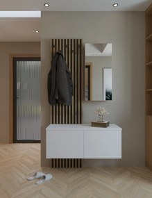 Mobilier hol ARIKA, alb/stejar, PAL, 101x38x200 cm