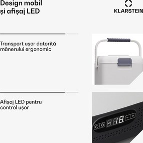Klarstein Răcitor SwiftFrost 12L, 12V-24V/230V, până la -20 °C, compresor, 2 niveluri de putere, Afișaj LED