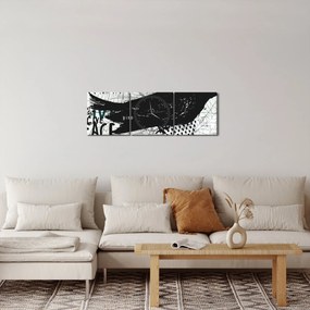 Tablou - Artă stradală - zarvă (cu ceas) (90x30 cm)