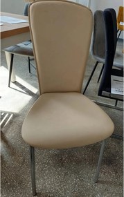 PRODUS RESIGILAT - Scaun GIOVE, bej/crom, piele ecologica/metal, 45x48