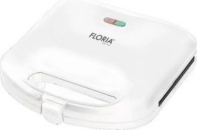 Sandwich Maker Floria ZLN0830 Alb, Putere 750W, Placa de tip grill, Antiaderenta, indicator luminos