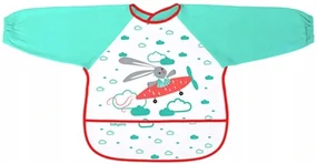 BabyOno Şorţ, baveta impermeabila cu maneca lunga și buzunar - verde - 24m+