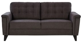 Canapea fixa Celeste, 3 locuri, material textil, culoare gri, perne incluse