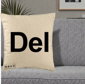 Perna Personalizata Tasta Del Tipografie Bold, 40x40 cm, Bej, Husa Detasabila, Perna Inclusa, BEKZ®