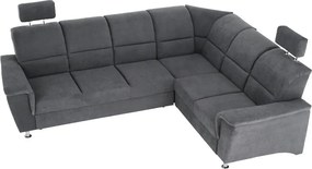 Colţar extensibil, material textil gri, model dreapta, SANTIAGO