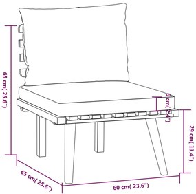 Set mobilier de gradina cu perne, 7 piese, lemn masiv de acacia 2x colt + 2x mijloc + 2x suport pentru picioare + masa, 1