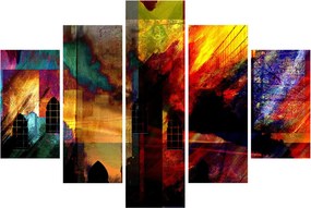 Tablou - Oraș colorat, abstracție (150x105 cm)