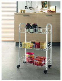 Suport mobil cu 3 rafturi Metaltex Siena, alb