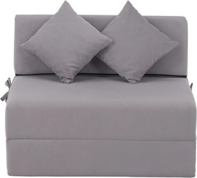 Saltea pliabilă/fotoliu extensibil, 2 in 1, gri deschis, PELOS