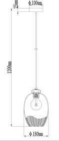 Globo 15898H - Candelabru suspendat pe cablu JESSICA 1xE27/60W/230V Ø 22 cm auriu