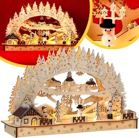 Monzana Arc LED de Crăciun CLEMENT, 45x12,5x28cm, maro natural