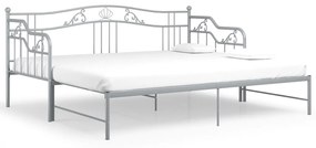 Cadru pat canapea extensibila, gri, 90x200 cm, metal Gri