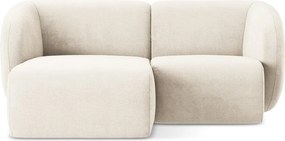 Colțar bej cu tapițerie din chenille (cu colț pe partea stângă/cu șezlong) Lani – Makamii