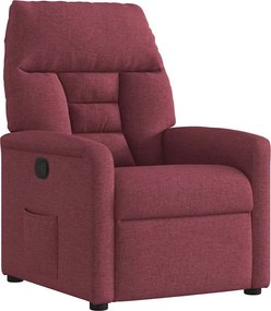 vidaXL Fotoliu rabatabil, roșu vin, material textil