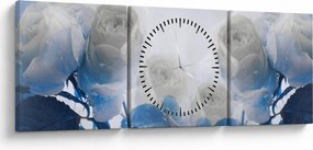 Tablou - Trandafir alb (cu ceas) (90x30 cm)