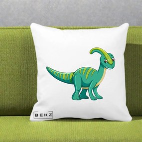 Perna Decorativa Parasaur Verde, 40x40 cm, Alba Mata, Husa Detasabila, Perna Inclusa, BEKZ®