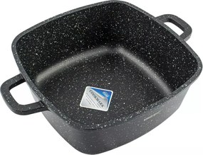 Cratita pentru cuptor si plita Kinghoff KH 1601, 20x20 cm, 2,8 l, Acoperire marmura, Inductie, Negru