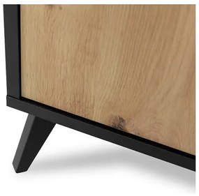 Noptieră OVESSI 52x47 cm negru/stejar artisan