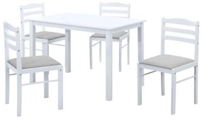 Set mobilier sufragerie Sesiones (alb + bej gri) (pentru 4 persoane). 1116505