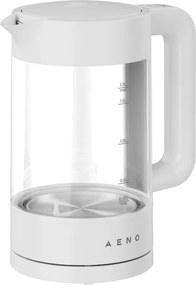Cana electrica AENO AEK0005, 2200 W, 1,7 l, 40-100 °C, Baza rotativa la 360°, STRIX, Afisaj LED, Filtru, Alb