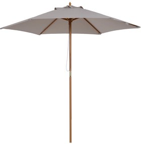 Outsunny Umbrelă de Grădină 2.5x2.3m Parasolar cu 6 Nervuri din Lemn și Poliester Crem | Aosom Romania