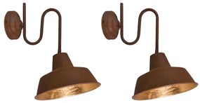 Set de 2 aplice ruginite cu interior auriu - Factory