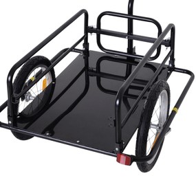 HOMCOM Carucior Remorca pentru Bicicleta Negru 156x72x82cm | Aosom Romania