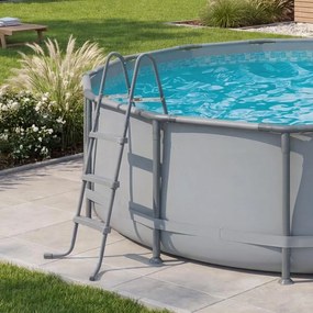 Scară pentru piscină supraterană CF 1,22 m - gri