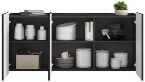 Comodă Malmi 150 cm suspendată - negru mat / auriu