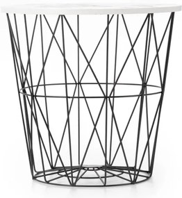 Măsuță de cafea HARISSA 41x42 cm negru/alb decor marmorat