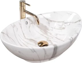 Lavoar pe blat Rea Wendy 59 cm stil marmura