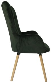 Fotoliu de catifea verde inchis COZY