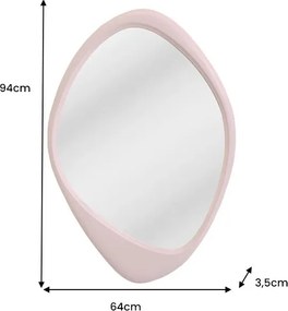 Oglinda de perete decorativa ORGANIC 90cm rosa