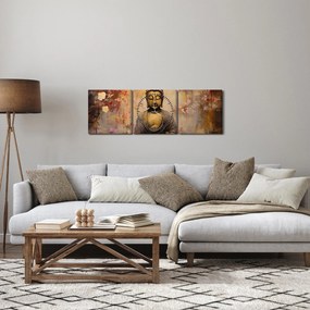 Tablou - Buddha, pictură (cu ceas) (90x30 cm)