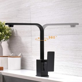 Baterie Bucătărie din Inox Negru, Model HS002 – Design Modern și Funcționalitate pentru o Bucătărie Elegantă