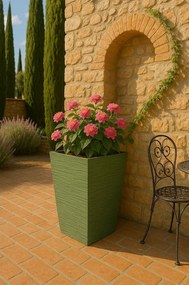 Ghiveci de flori FURU SQUARE 24 cm, kaki, 24 cm