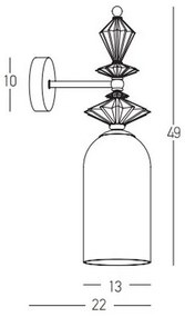 Lampă de perete 1xE27/40W/230V Zambelis 22080