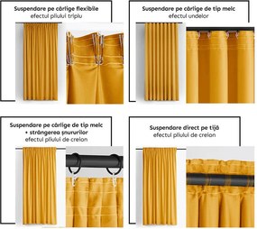 Draperie catifelată FILUMI muştar 140 x 250 cm 1 buc