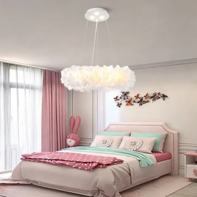 BRILAGI - Lustru LED pe cablu FEATHER 3xE27/40W/230V + 3xLED/3W diam. 50 cm alb