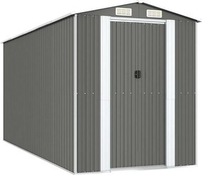 vidaXL Șopron de grădină, gri deschis, 192x440x223 cm, oțel galvanizat