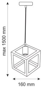 Lampă suspendată SWEDEN 1xE27/20W/230V