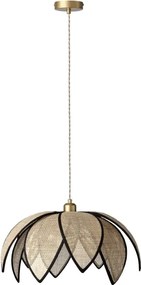 Osram - Pendul pe cablu DECOR RATTAN 1xE27/15W/230V Ø 48 cm bej/negru
