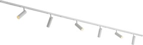 Sistem de iluminat pe șină modern cu 6 spoturi alb, monofazat - Slimline Uzzy