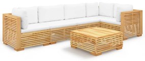 3100899 vidaXL Set mobilier grădină cu perne, 6 piese, lemn masiv de tec