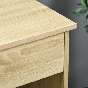 HOMCOM Birou Cameră sau Office Lemn cu 2 Sertare și 2 Chei, 110x50x76 cm, Stejar | Aosom Romania