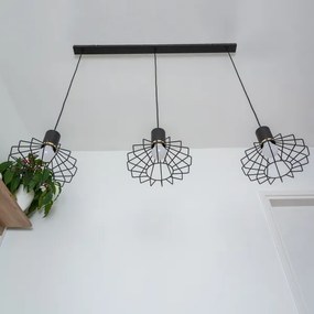 Lustră suspendată cu cablu SOLANO 3xE27/15W/230V negru/auriu